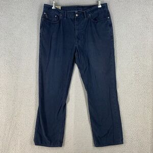 Vtg Polo Pants 38 650 Straight Navy Blue Trouser Actual‎ 37x30